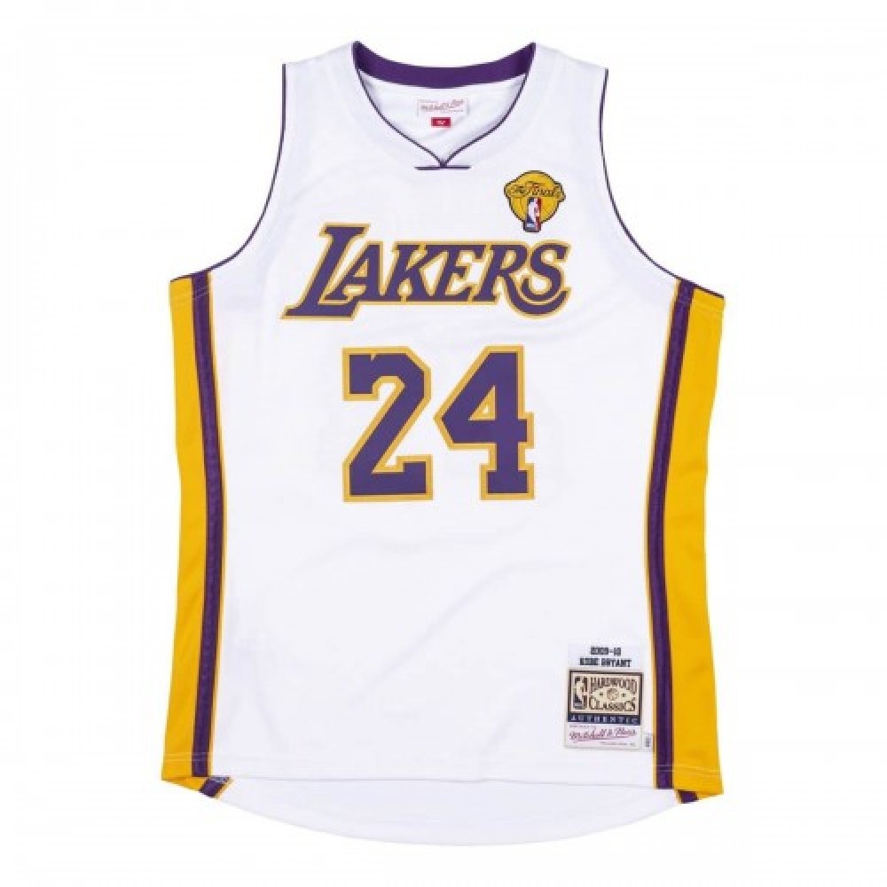 Men's Los Angeles Lakers Kobe Bryant #24 Throwback White 2009-10 Hardwood Classics Jersey-Pro Kit Vault | Brand New 26/27 Sports Jerseys